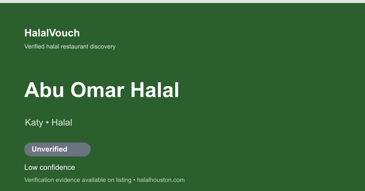 Abu Omar Halal — HalalVouch branded listing image