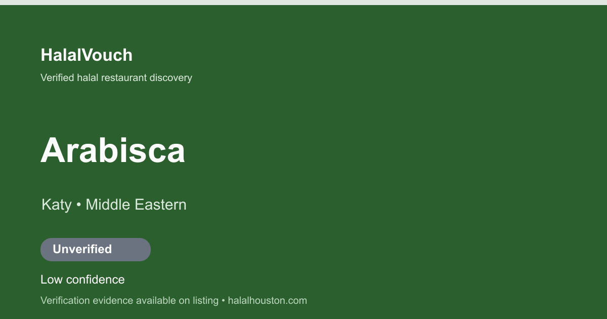Arabisca — HalalVouch branded listing image
