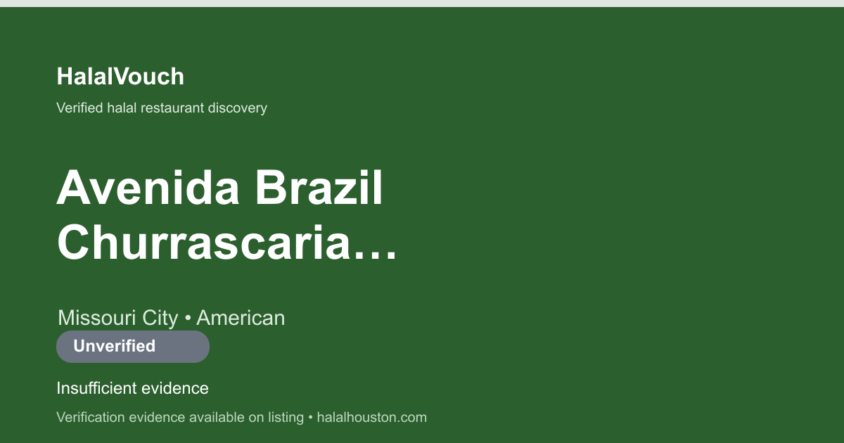 Avenida Brazil Churrascaria Steakhouse - Southwest Houston — HalalVouch branded listing image
