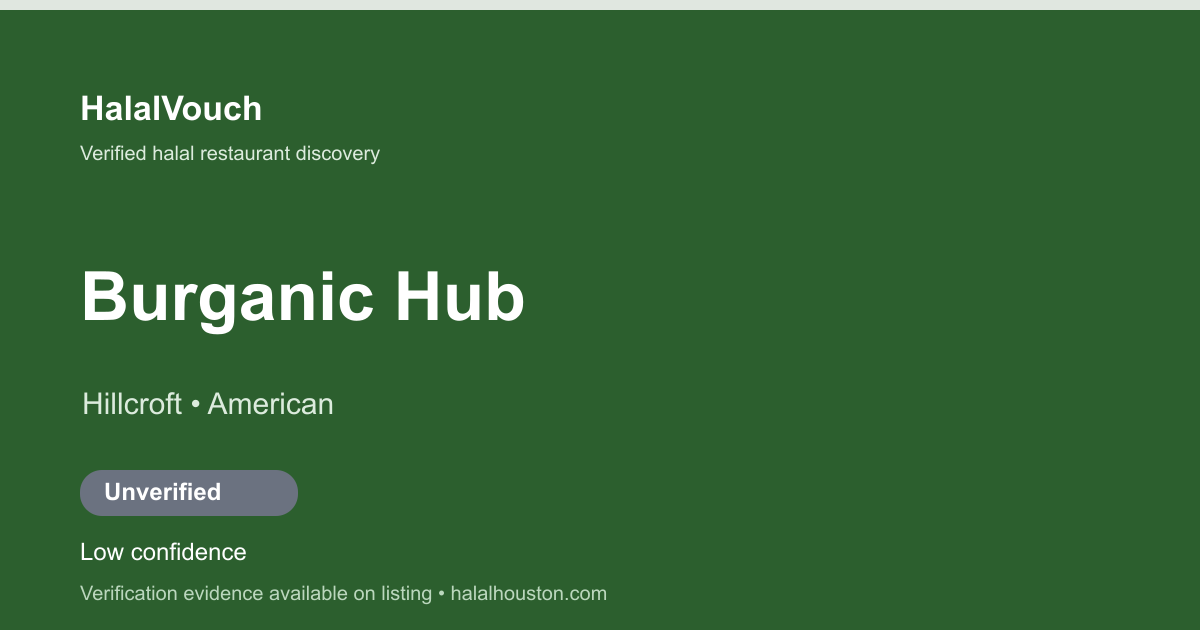 Burganic Hub — HalalVouch branded listing image