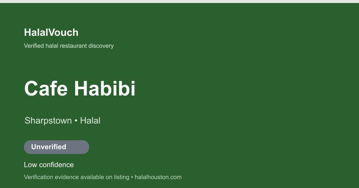 Cafe Habibi — HalalVouch branded listing image