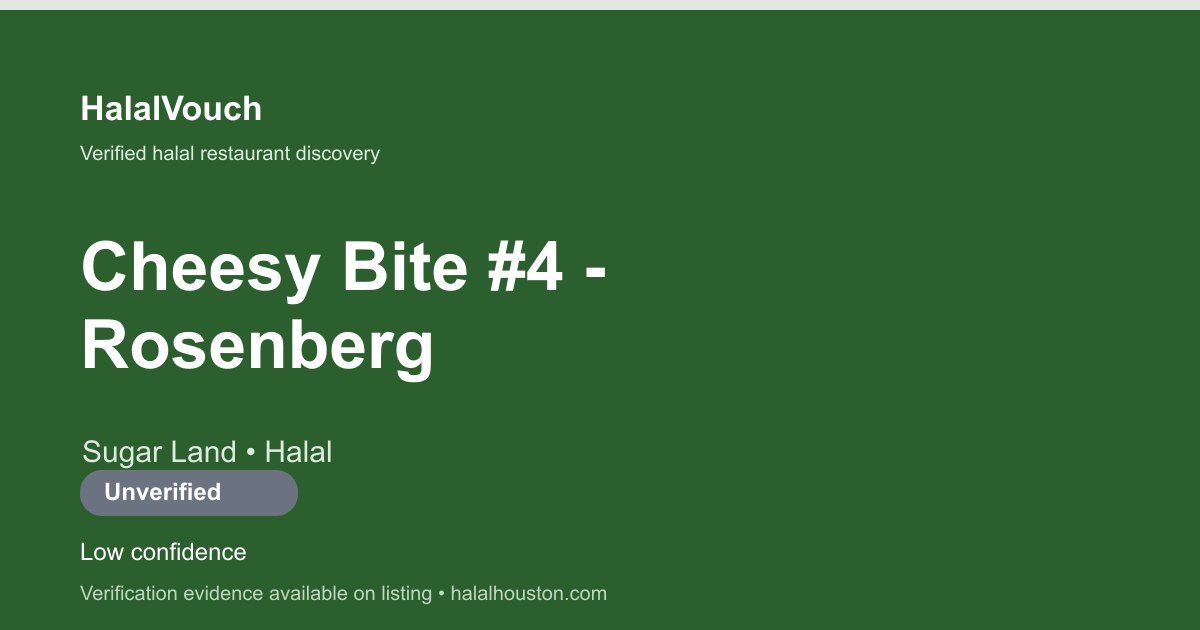 Cheesy Bite #4 - Rosenberg — HalalVouch branded listing image