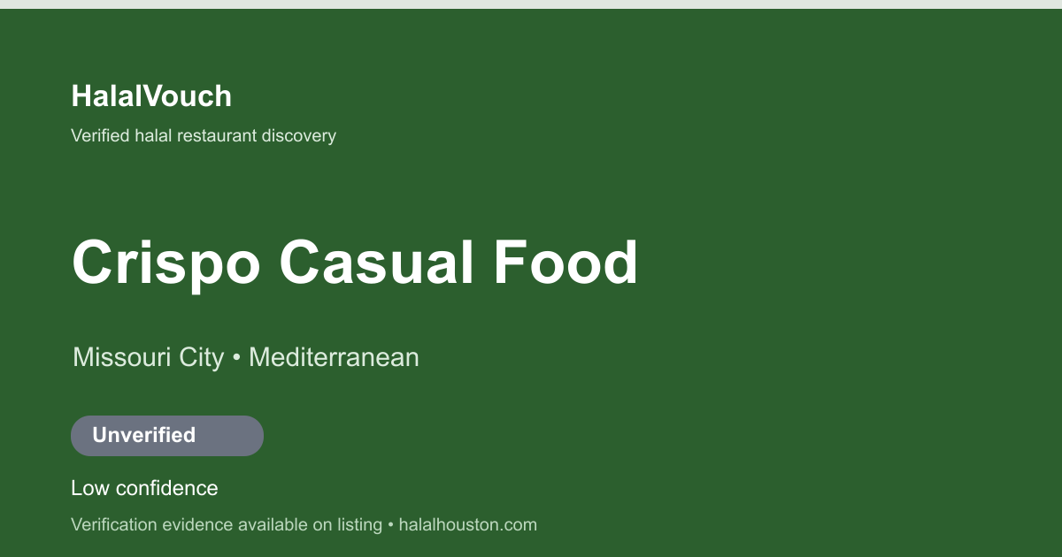 Crispo Casual Food — HalalVouch branded listing image