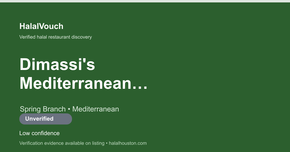 Dimassi's Mediterranean Buffet — HalalVouch branded listing image