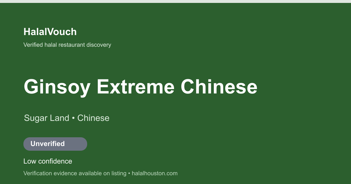 Ginsoy Extreme Chinese — HalalVouch branded listing image