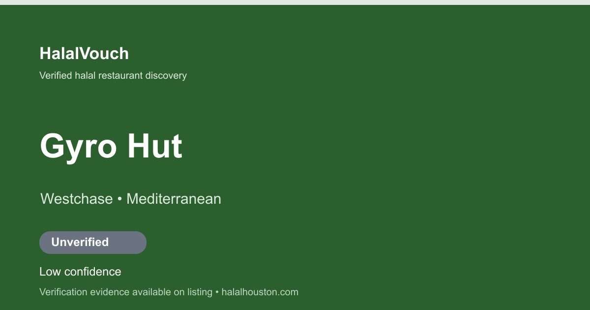Gyro Hut — HalalVouch branded listing image