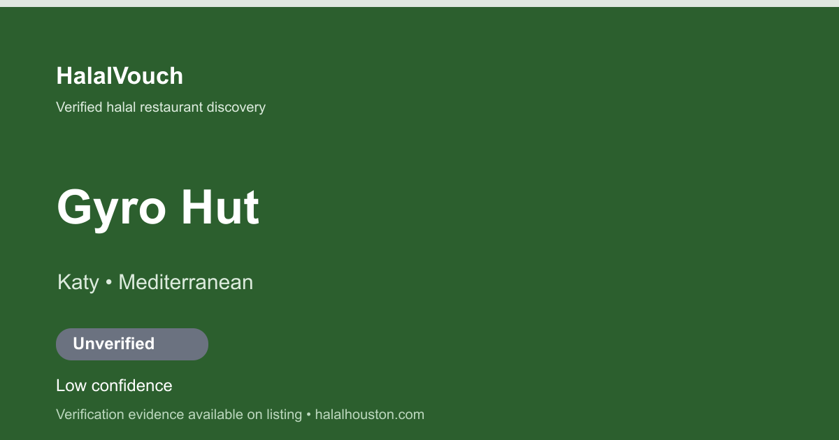 Gyro Hut — HalalVouch branded listing image