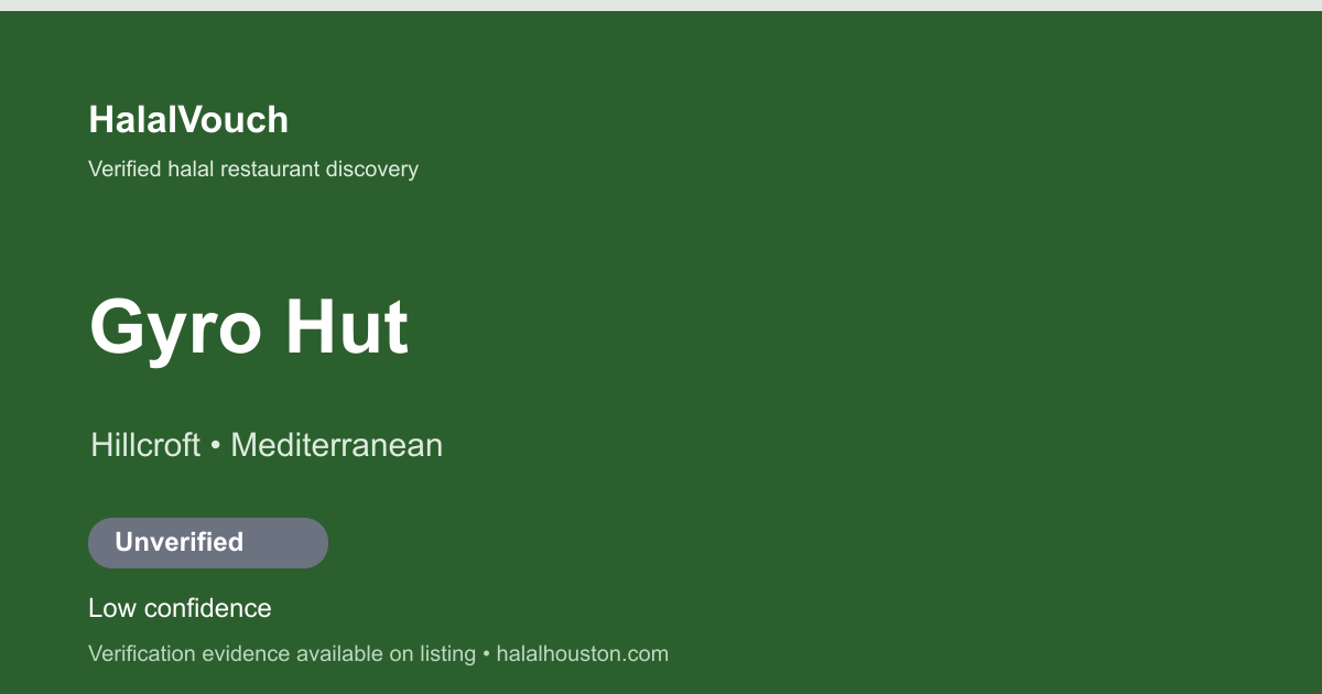 Gyro Hut — HalalVouch branded listing image