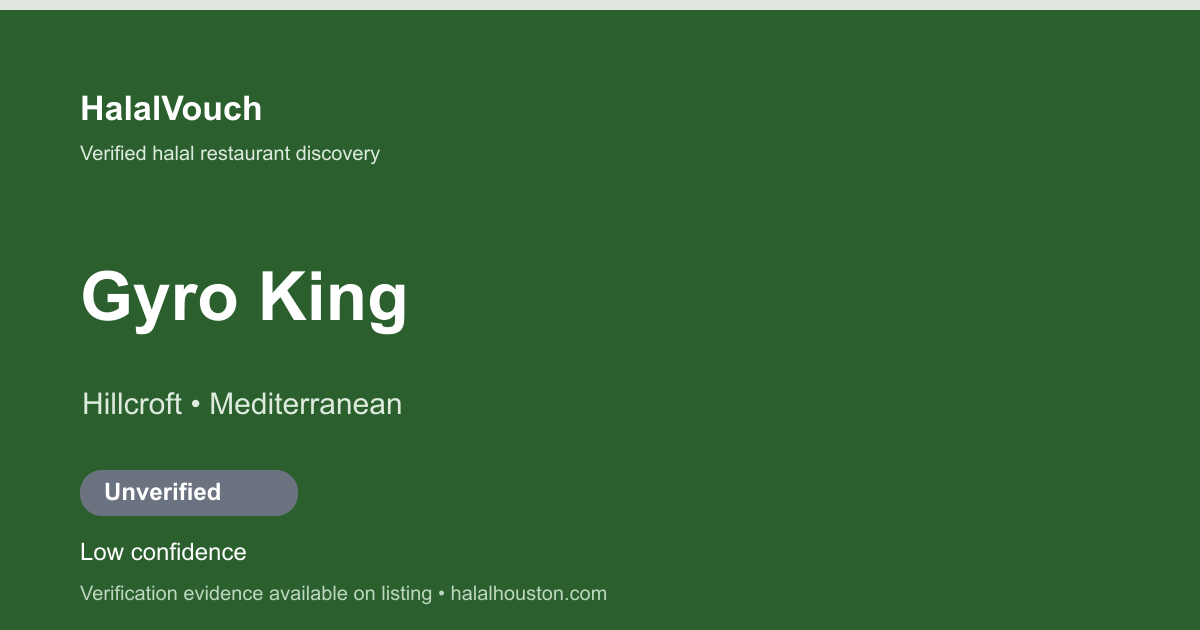 Gyro King — HalalVouch branded listing image