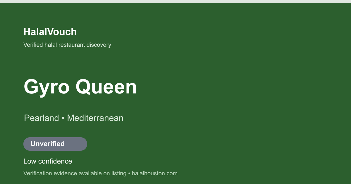 Gyro Queen — HalalVouch branded listing image
