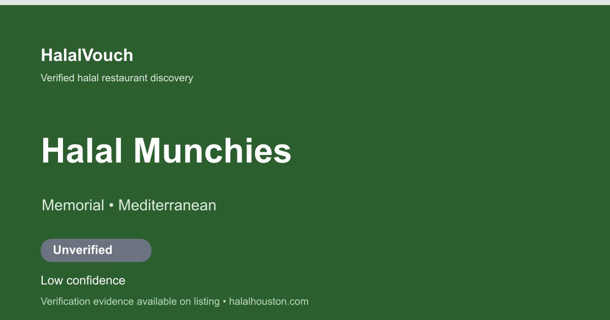 Halal Munchies — HalalVouch branded listing image