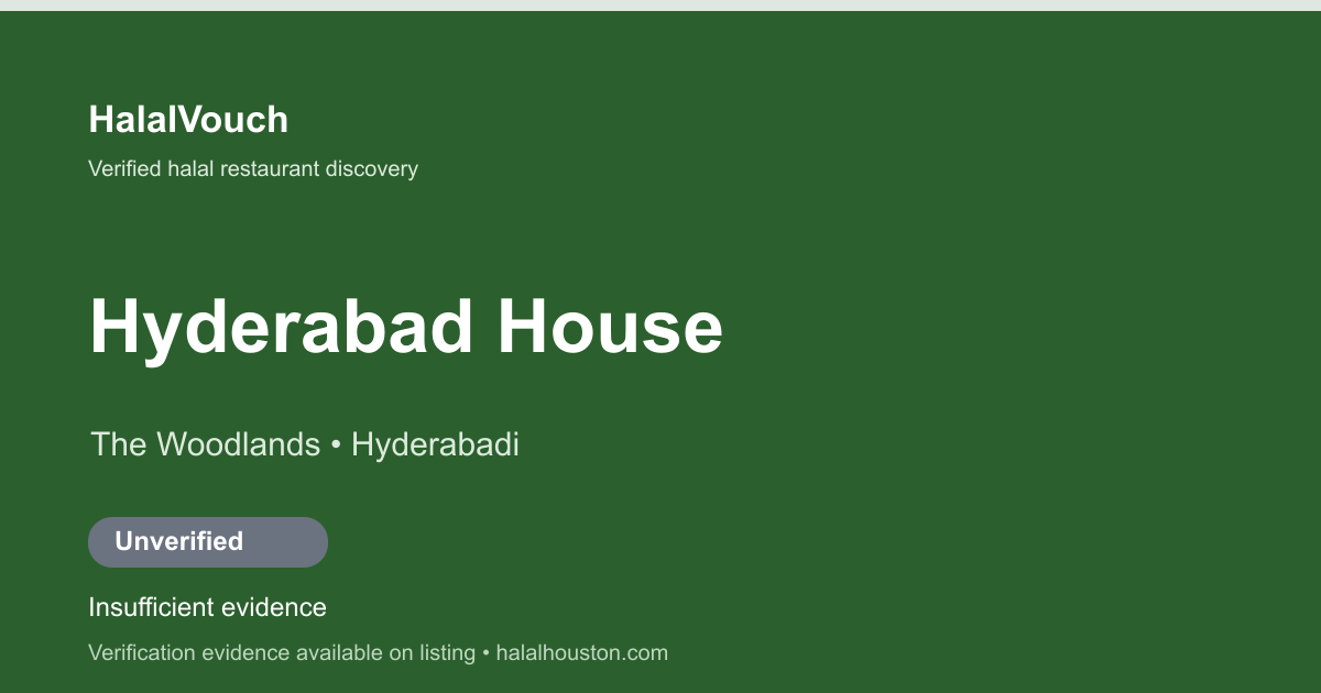 Hyderabad House — HalalVouch branded listing image