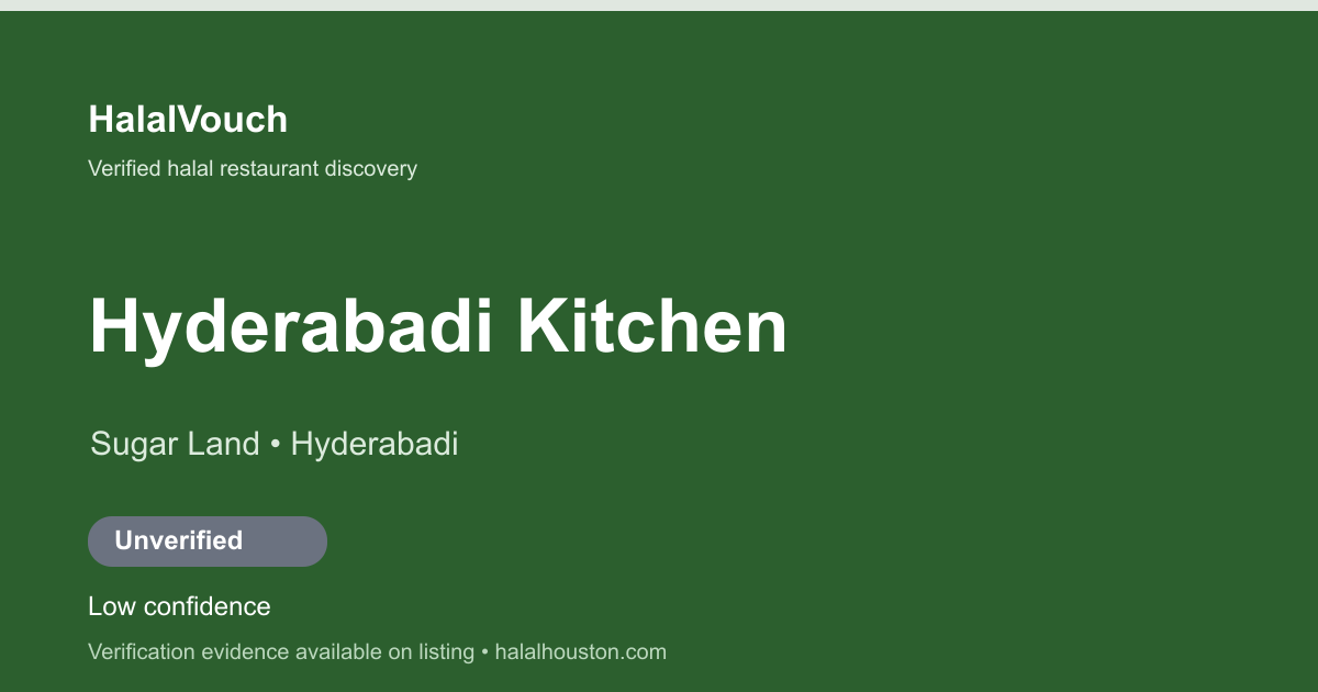Hyderabadi Kitchen — HalalVouch branded listing image