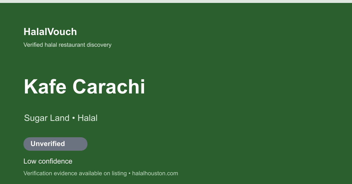 Kafe Carachi — HalalVouch branded listing image