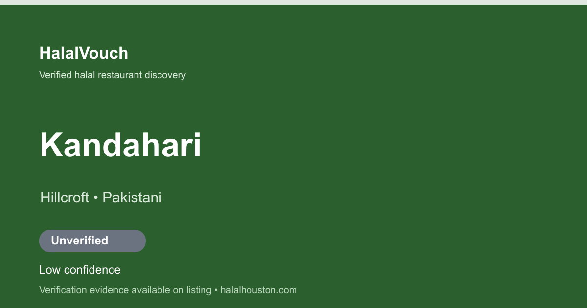 Kandahari — HalalVouch branded listing image