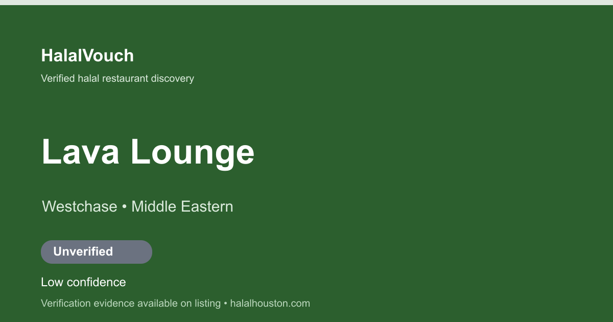 Lava Lounge — HalalVouch branded listing image