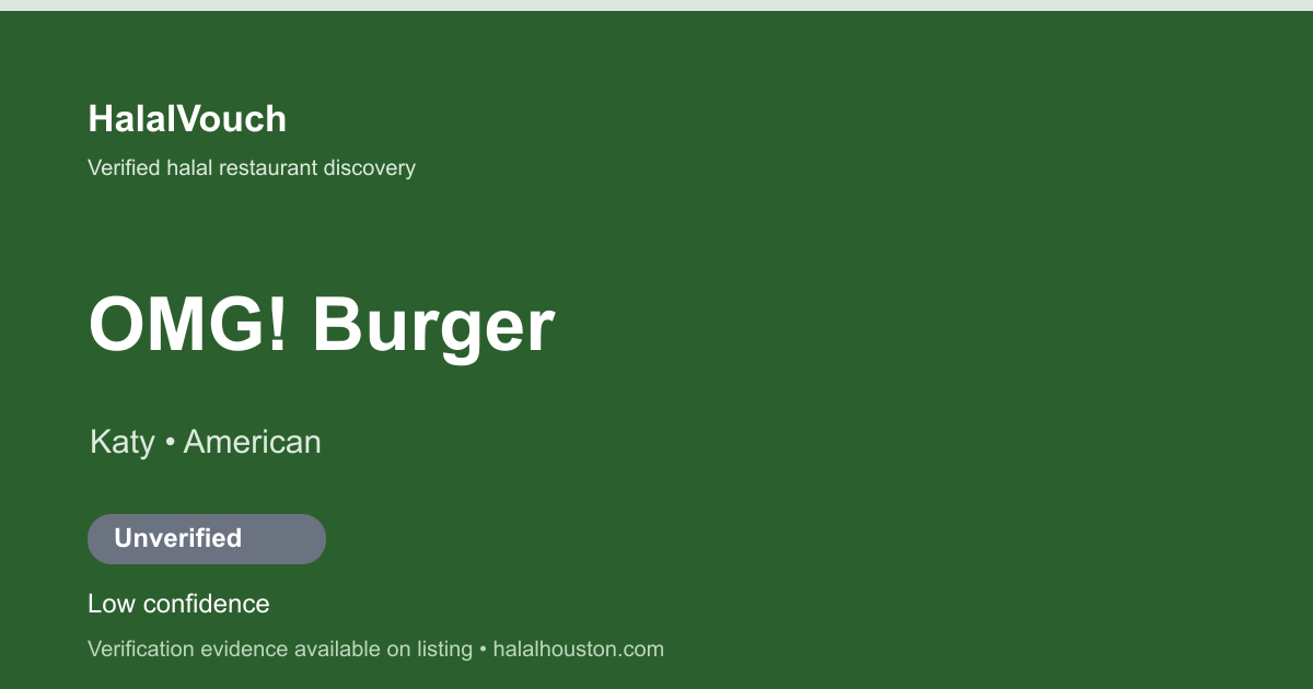 OMG! Burger — HalalVouch branded listing image