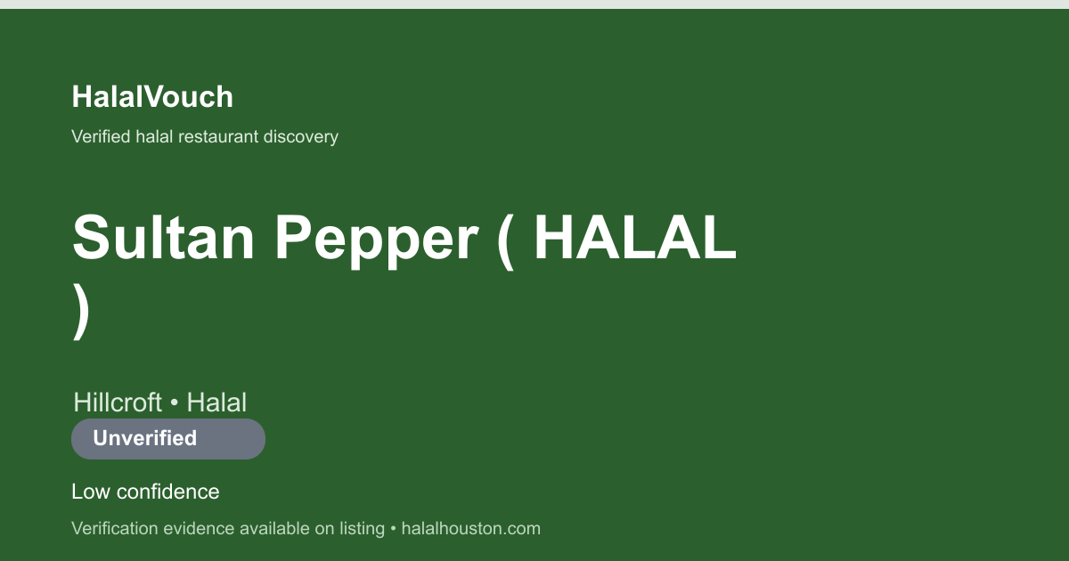Sultan Pepper ( HALAL ) — HalalVouch branded listing image