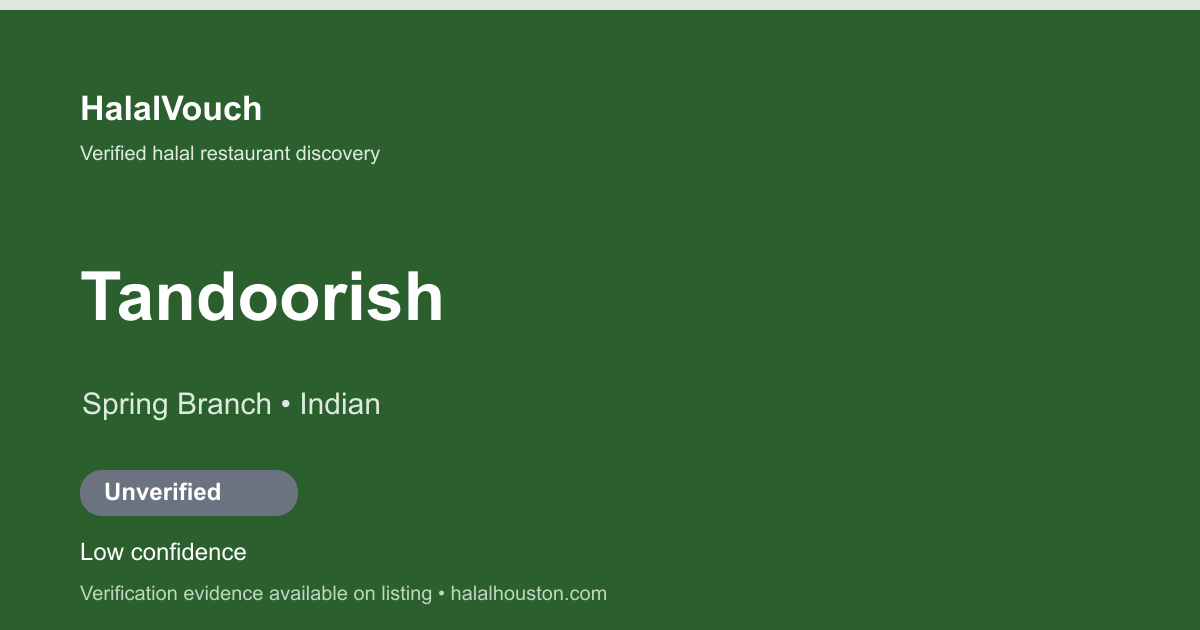 Tandoorish — HalalVouch branded listing image