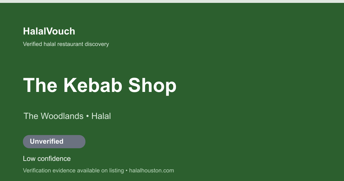 The Kebab Shop — HalalVouch branded listing image