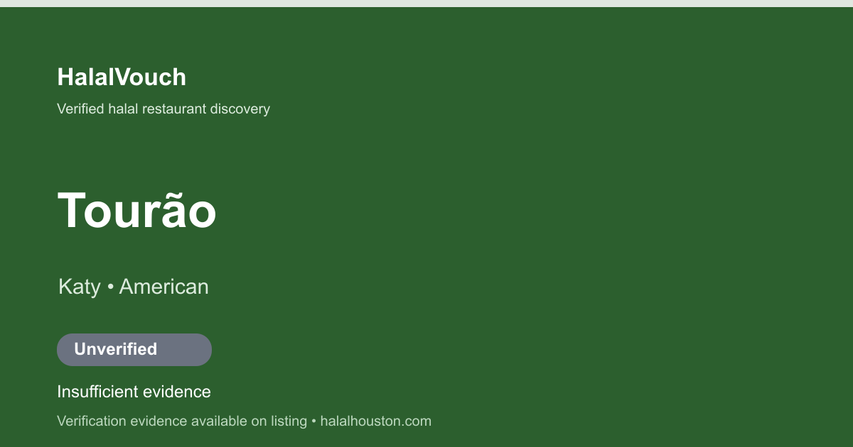Tourão — HalalVouch branded listing image