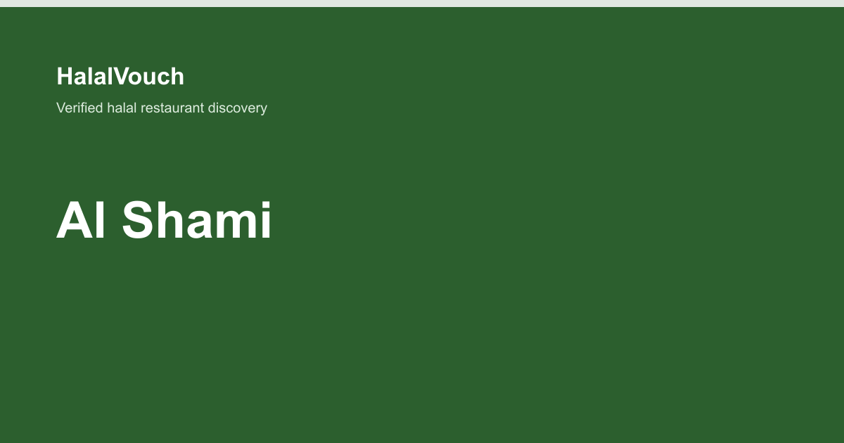 Al Shami — HalalVouch branded listing image