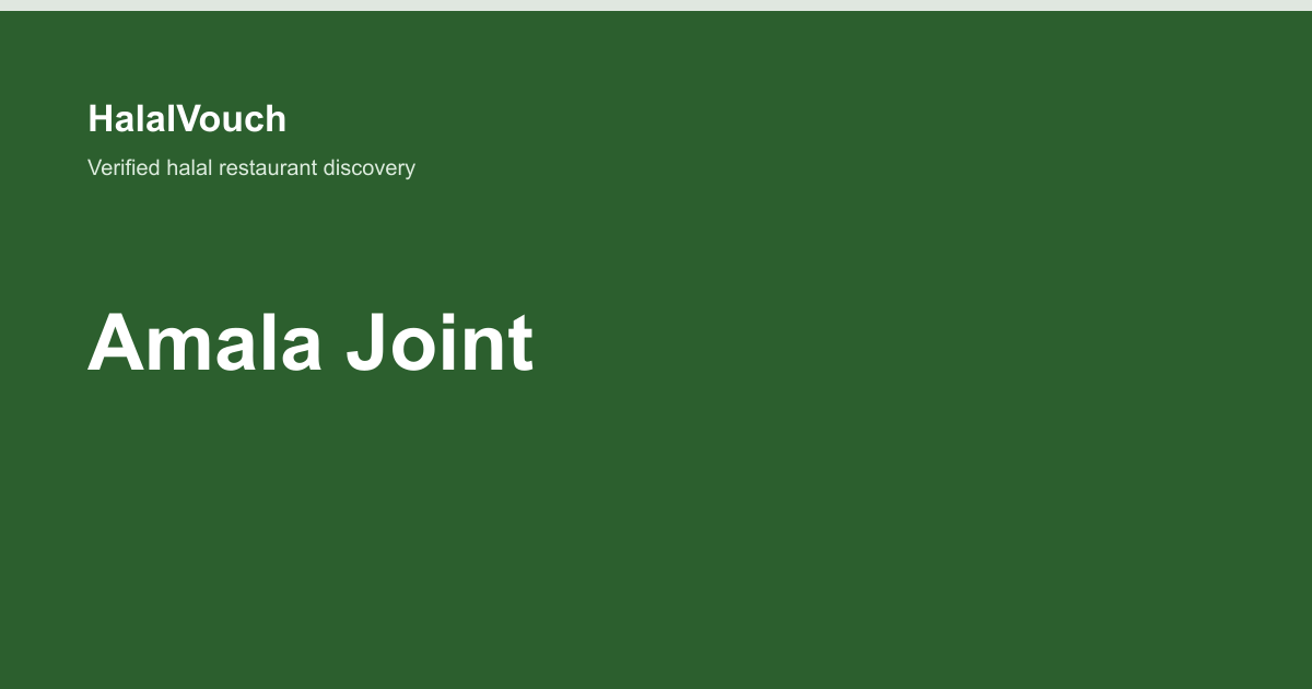 Amala Joint — HalalVouch branded listing image