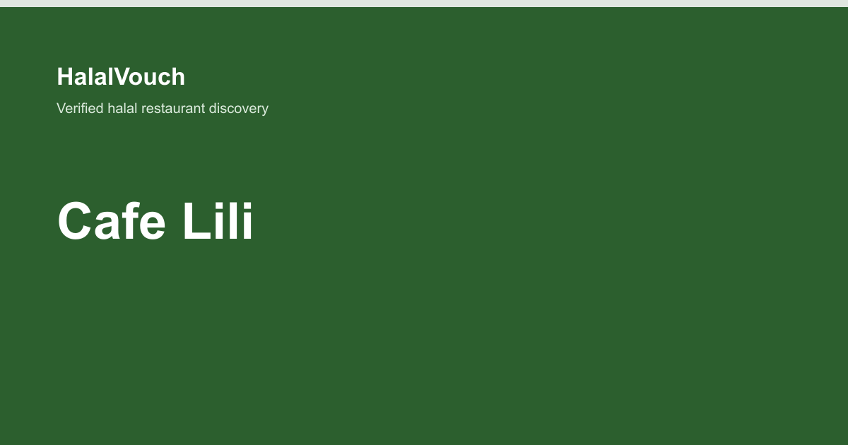 Cafe Lili — HalalVouch branded listing image