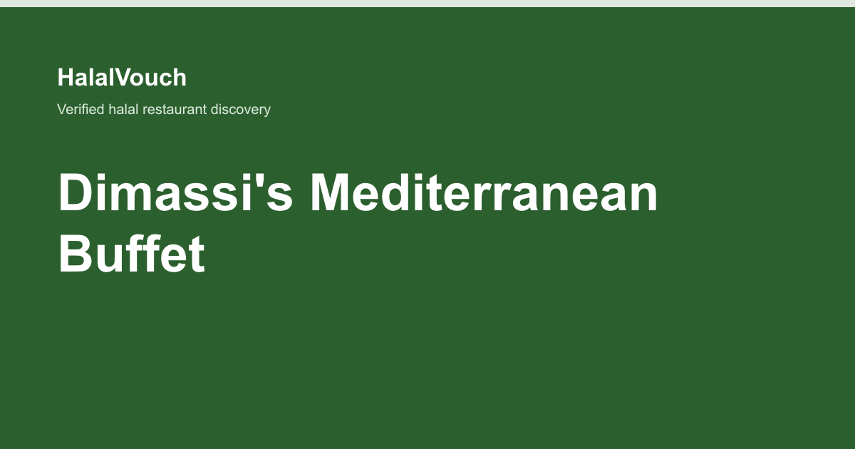 Dimassi's Mediterranean Buffet — HalalVouch branded listing image
