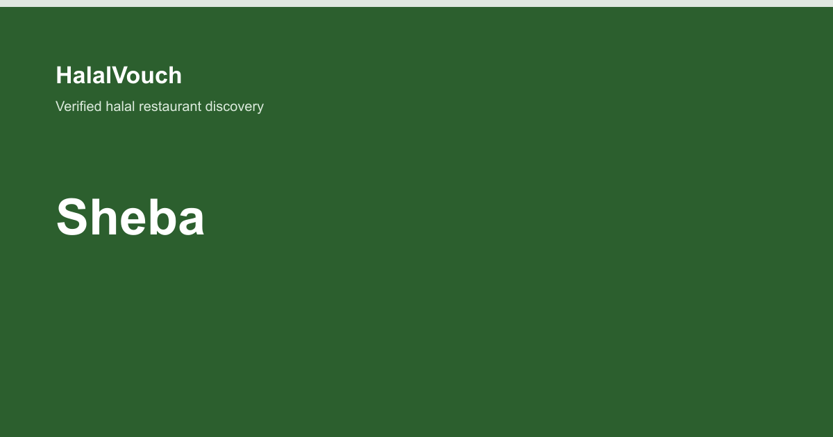 Sheba — HalalVouch branded listing image