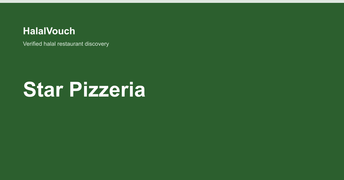Star Pizzeria — HalalVouch branded listing image
