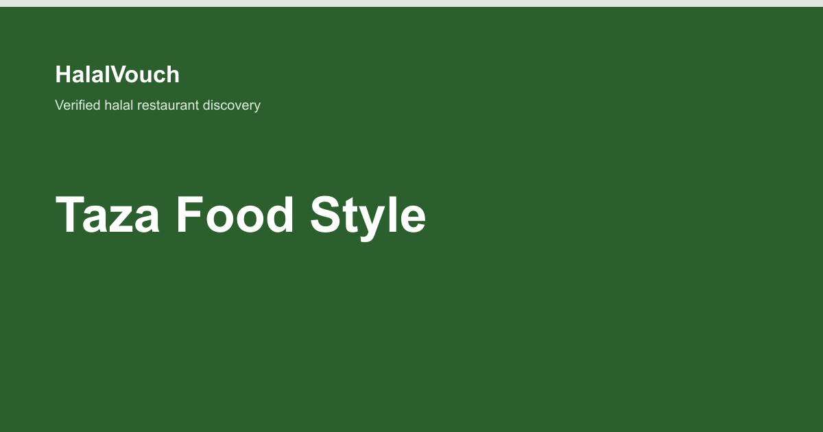 Taza Food Style — HalalVouch branded listing image